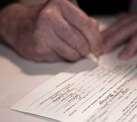 hand signing legal forms